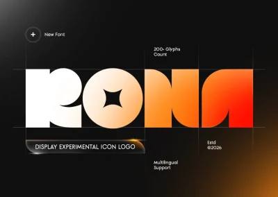 Rona – Display Experimental Icon Logo Font